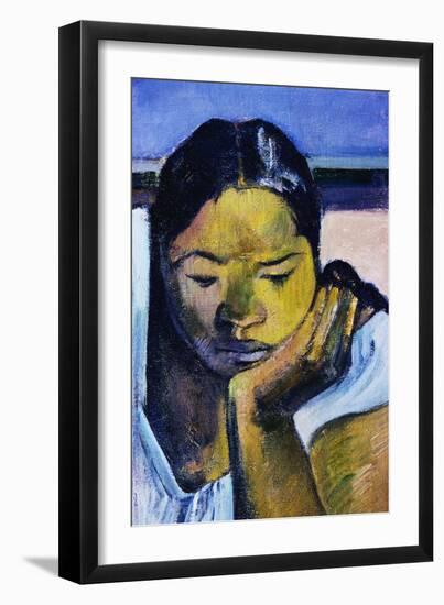 Detail of Woman from Te Faaturuma-Paul Gauguin-Framed Giclee Print