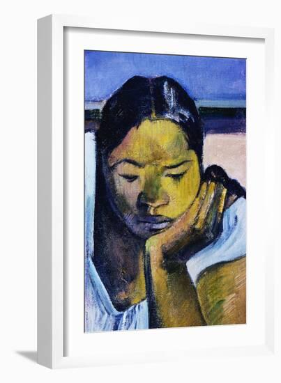 Detail of Woman from Te Faaturuma-Paul Gauguin-Framed Giclee Print