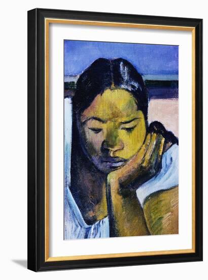 Detail of Woman from Te Faaturuma-Paul Gauguin-Framed Giclee Print