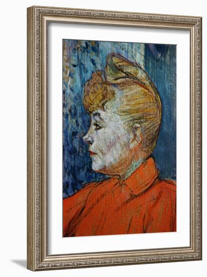 Detail of Woman in Red-Henri de Toulouse-Lautrec-Framed Giclee Print