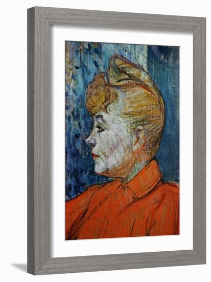 Detail of Woman in Red-Henri de Toulouse-Lautrec-Framed Giclee Print