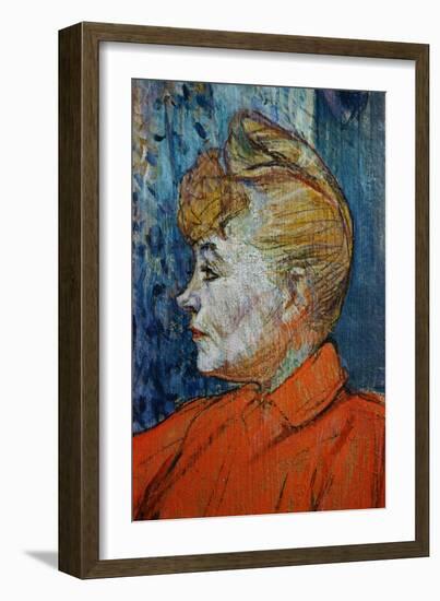 Detail of Woman in Red-Henri de Toulouse-Lautrec-Framed Giclee Print