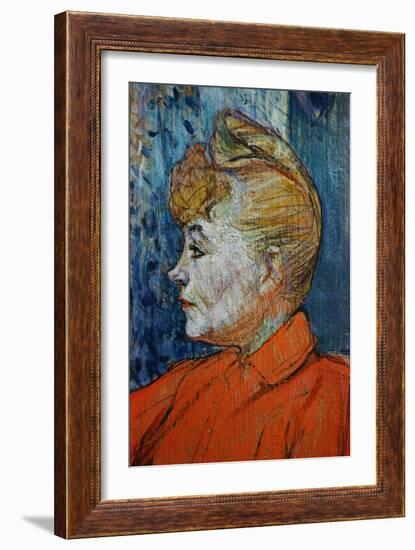 Detail of Woman in Red-Henri de Toulouse-Lautrec-Framed Giclee Print