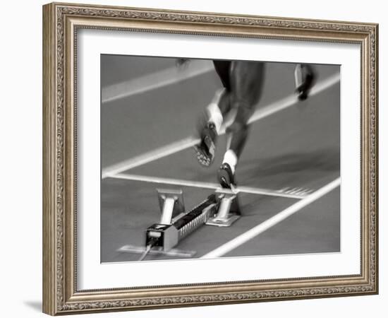 Detail of Woman Pushing Out of the Starting Blocks-Paul Sutton-Framed Photographic Print