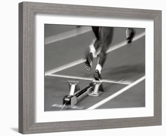 Detail of Woman Pushing Out of the Starting Blocks-Paul Sutton-Framed Photographic Print