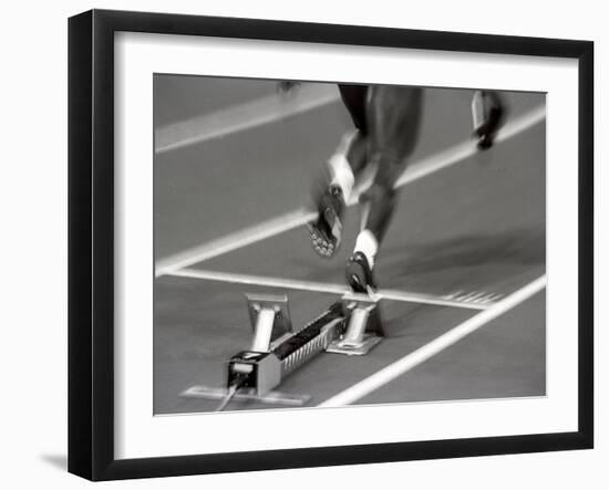 Detail of Woman Pushing Out of the Starting Blocks-Paul Sutton-Framed Photographic Print