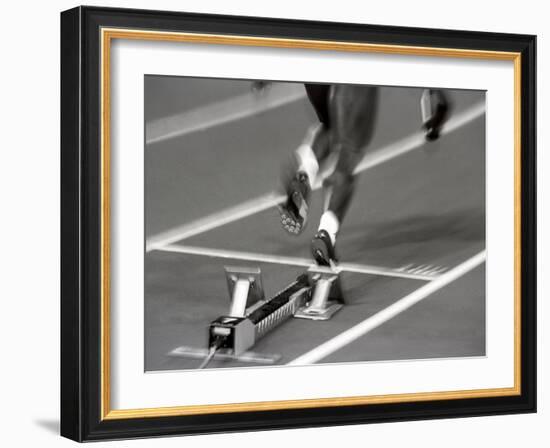 Detail of Woman Pushing Out of the Starting Blocks-Paul Sutton-Framed Photographic Print