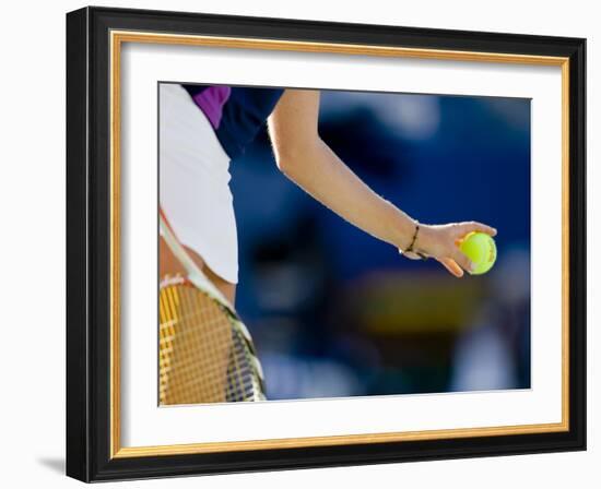 Detail of Woman Serving During Tennis Match-null-Framed Photographic Print