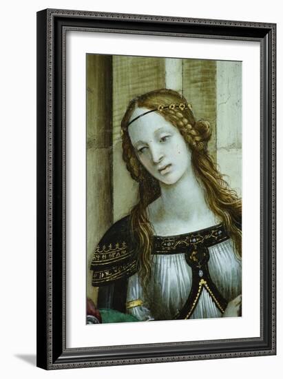 Detail of Young Woman from Saint John the Evangelist Reuscitating Druisana-Filippino Lippi-Framed Giclee Print