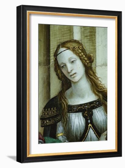 Detail of Young Woman from Saint John the Evangelist Reuscitating Druisana-Filippino Lippi-Framed Giclee Print