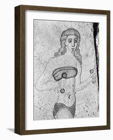 Detail of Young Women Exercising Late Antique Roman Mosaic-null-Framed Photographic Print