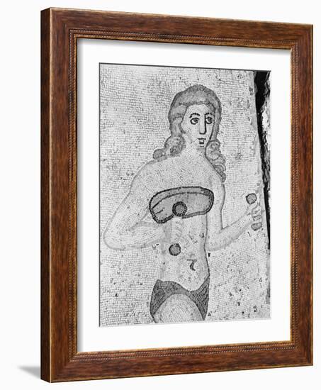 Detail of Young Women Exercising Late Antique Roman Mosaic-null-Framed Photographic Print