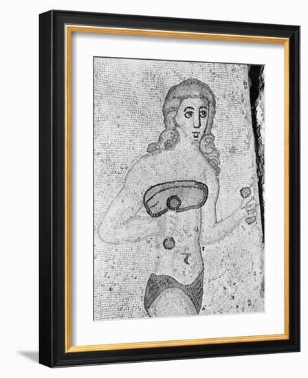 Detail of Young Women Exercising Late Antique Roman Mosaic-null-Framed Photographic Print