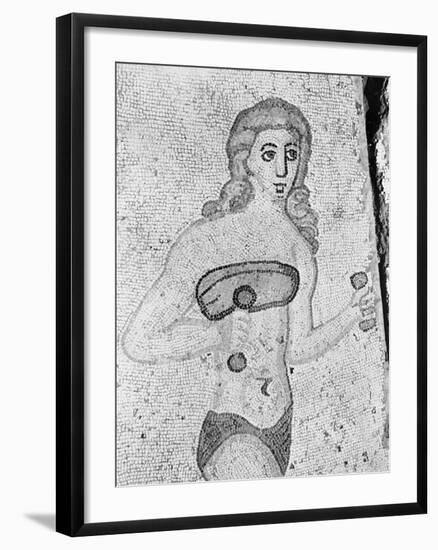 Detail of Young Women Exercising Late Antique Roman Mosaic-null-Framed Photographic Print