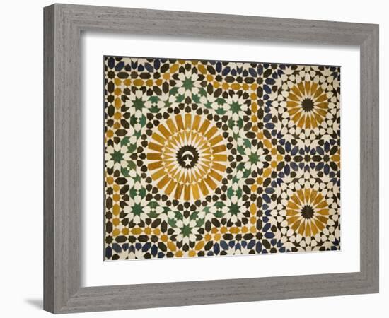 Detail of Zellij Tilework, Musee De Marrakech, Marrakech, Morocco, North Africa, Africa-Martin Child-Framed Photographic Print