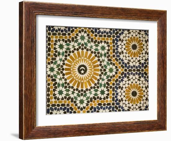 Detail of Zellij Tilework, Musee De Marrakech, Marrakech, Morocco, North Africa, Africa-Martin Child-Framed Photographic Print