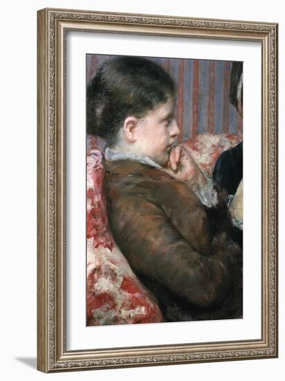 Detail Showing Profile of Woman from A Cup of Tea-Mary Cassatt-Framed Giclee Print