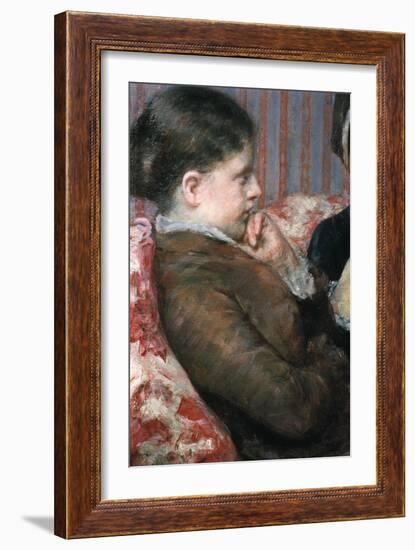 Detail Showing Profile of Woman from A Cup of Tea-Mary Cassatt-Framed Giclee Print