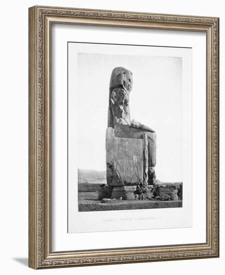 Detail Showing the Pharoah Amenhotep Iii Enthroned from the Colossi of Memnon at Luxor-null-Framed Photographic Print