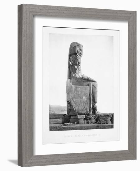 Detail Showing the Pharoah Amenhotep Iii Enthroned from the Colossi of Memnon at Luxor-null-Framed Photographic Print