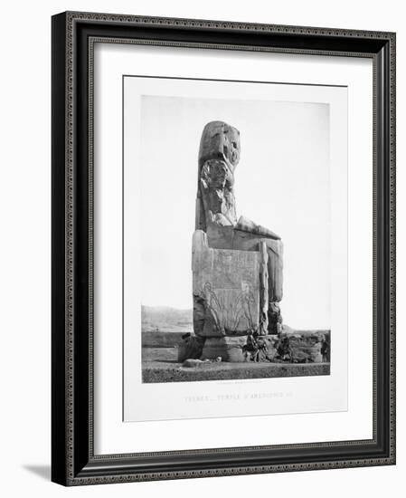 Detail Showing the Pharoah Amenhotep Iii Enthroned from the Colossi of Memnon at Luxor-null-Framed Photographic Print