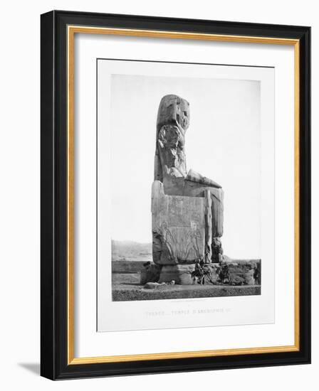Detail Showing the Pharoah Amenhotep Iii Enthroned from the Colossi of Memnon at Luxor-null-Framed Photographic Print