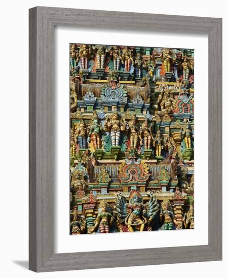 Detail, Sri Meenakshi Temple, Madurai, Tamil Nadu, India, Asia-Tuul-Framed Photographic Print