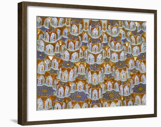 Detail, Tilla Kari Mosque, Registan Square, Samarkand, Uzbekistan, Central Asia-Upperhall-Framed Photographic Print