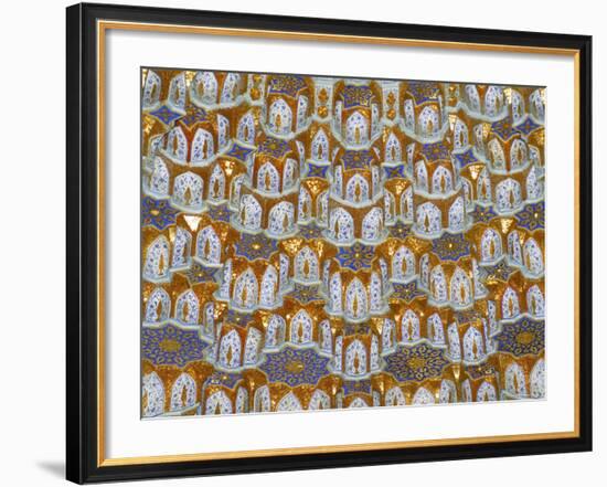 Detail, Tilla Kari Mosque, Registan Square, Samarkand, Uzbekistan, Central Asia-Upperhall-Framed Photographic Print