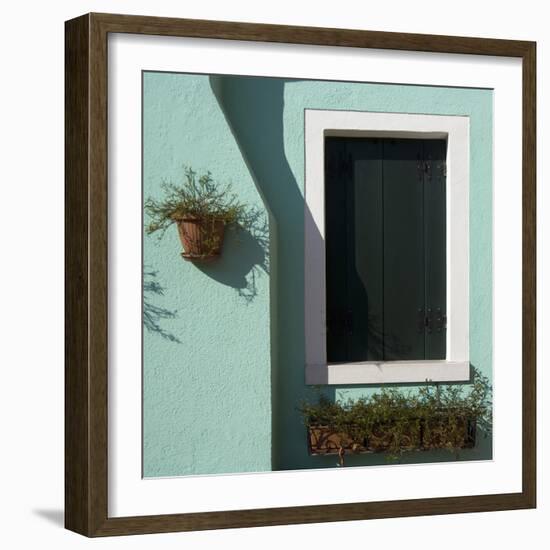 Detail: Window in Turquoise Wall-Mike Burton-Framed Photographic Print