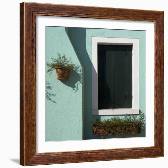 Detail: Window in Turquoise Wall-Mike Burton-Framed Photographic Print