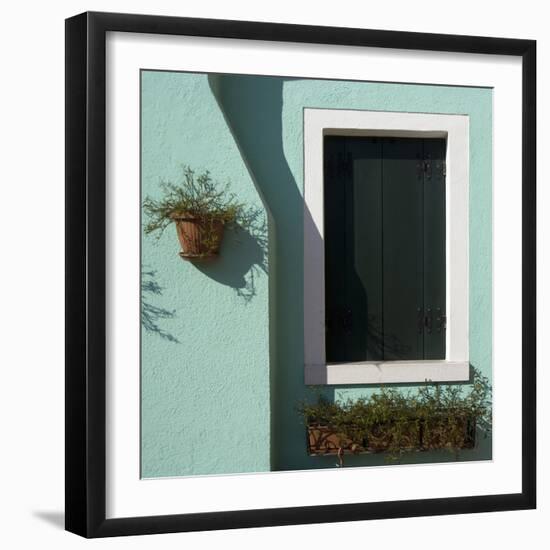 Detail: Window in Turquoise Wall-Mike Burton-Framed Photographic Print