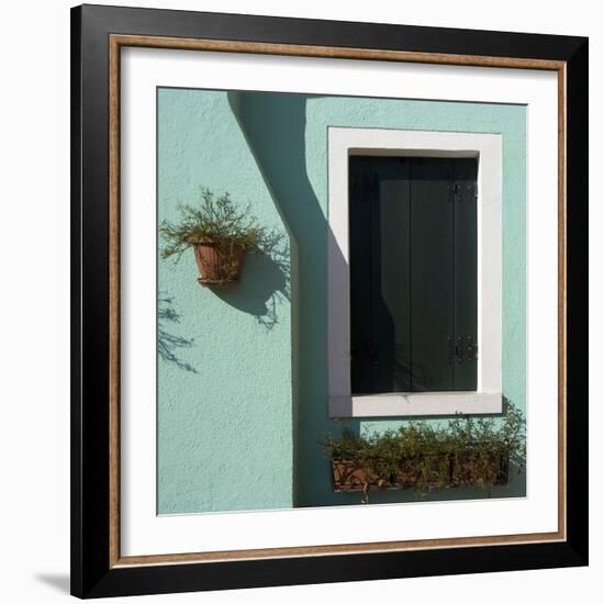 Detail: Window in Turquoise Wall-Mike Burton-Framed Photographic Print