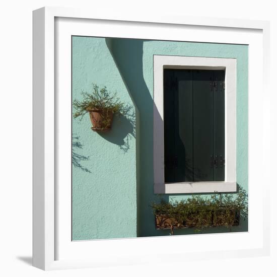 Detail: Window in Turquoise Wall-Mike Burton-Framed Photographic Print