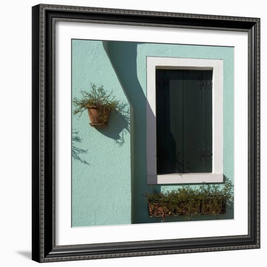 Detail: Window in Turquoise Wall-Mike Burton-Framed Photographic Print