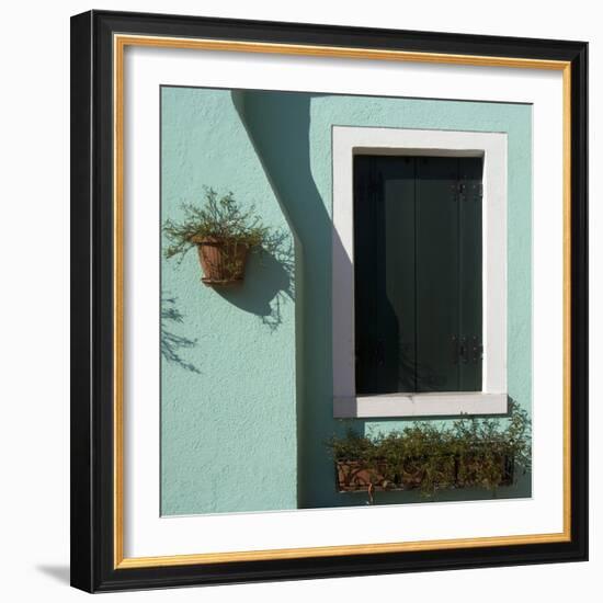 Detail: Window in Turquoise Wall-Mike Burton-Framed Photographic Print