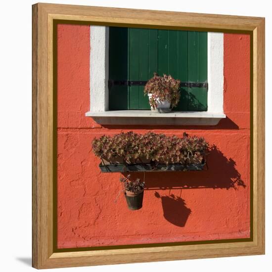 Detail: Window with Green Shutters-Mike Burton-Framed Premier Image Canvas