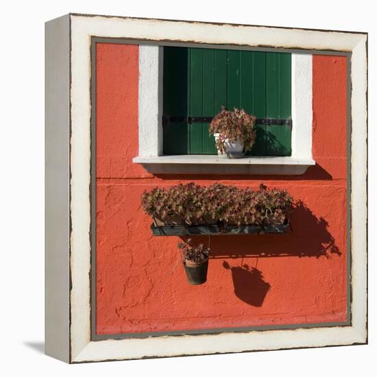Detail: Window with Green Shutters-Mike Burton-Framed Premier Image Canvas