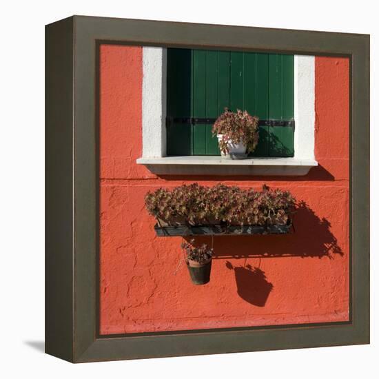 Detail: Window with Green Shutters-Mike Burton-Framed Premier Image Canvas