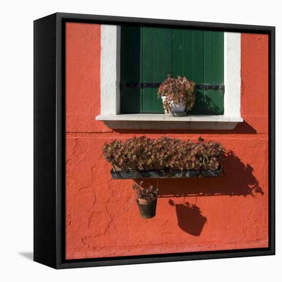 Detail: Window with Green Shutters-Mike Burton-Framed Premier Image Canvas