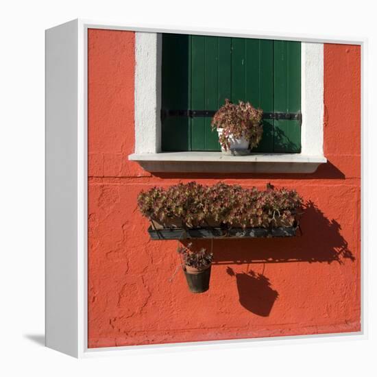 Detail: Window with Green Shutters-Mike Burton-Framed Premier Image Canvas