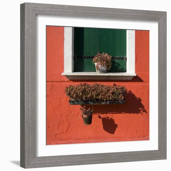 Detail: Window with Green Shutters-Mike Burton-Framed Photographic Print