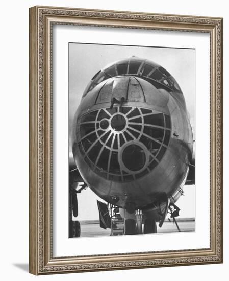 Detailed Close Up of Window of a B-36 Bomber Plane parked on Airfield at Sac's Carswell AF Base-Margaret Bourke-White-Framed Photographic Print