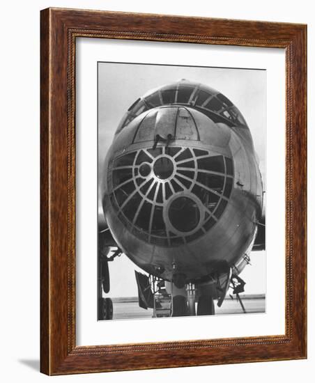 Detailed Close Up of Window of a B-36 Bomber Plane parked on Airfield at Sac's Carswell AF Base-Margaret Bourke-White-Framed Photographic Print