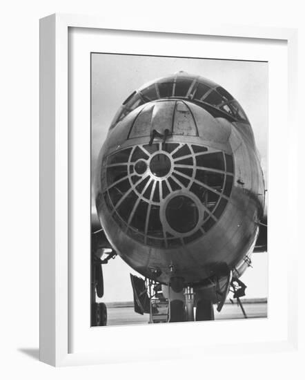 Detailed Close Up of Window of a B-36 Bomber Plane parked on Airfield at Sac's Carswell AF Base-Margaret Bourke-White-Framed Photographic Print