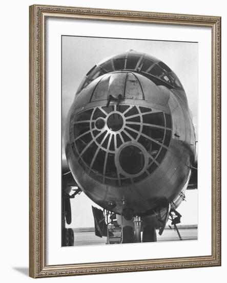 Detailed Close Up of Window of a B-36 Bomber Plane parked on Airfield at Sac's Carswell AF Base-Margaret Bourke-White-Framed Photographic Print