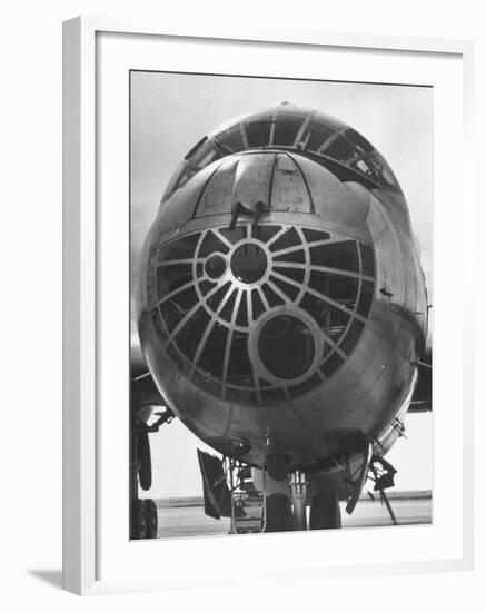 Detailed Close Up of Window of a B-36 Bomber Plane parked on Airfield at Sac's Carswell AF Base-Margaret Bourke-White-Framed Photographic Print