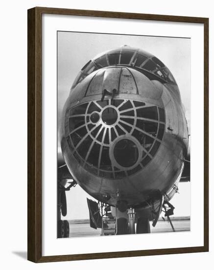 Detailed Close Up of Window of a B-36 Bomber Plane parked on Airfield at Sac's Carswell AF Base-Margaret Bourke-White-Framed Photographic Print