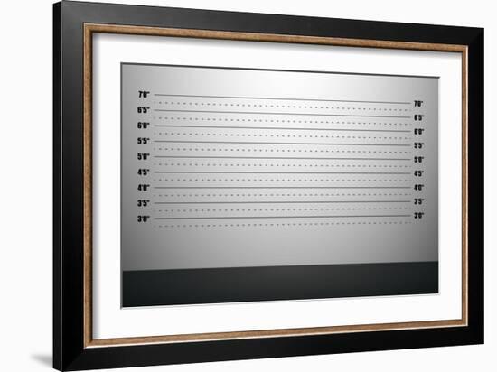 Detailed Illustration Of A Mugshot Background With Inch Scales-unkreatives-Framed Art Print