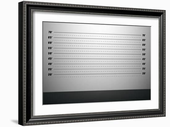 Detailed Illustration Of A Mugshot Background With Inch Scales-unkreatives-Framed Art Print